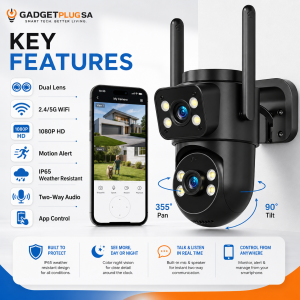 Outdoor PTZ WiFi Security Camera – Dual Lens, 1080P HD, 2.4/5G WiFi