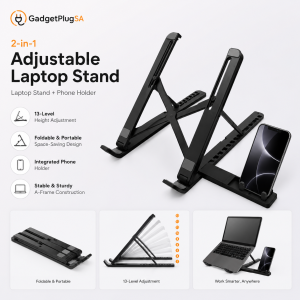 Adjustable Foldable Laptop Stand with Phone Holder