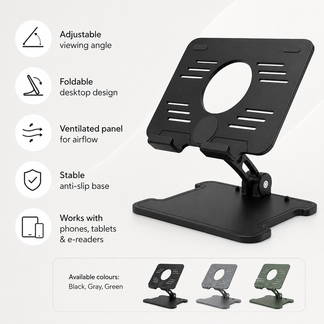 Foldable Adjustable Tablet & Phone Desktop Stand - Image 4